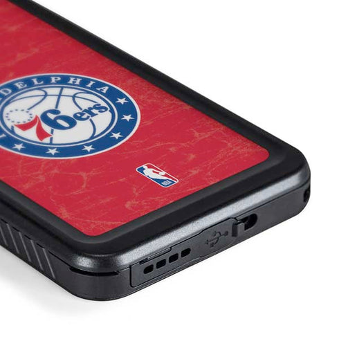 NBA Philadelphia 76ers Distressed Galaxy S24 Waterproof Case